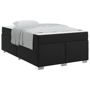 vidaXL Cadre de lit avec matelas Noir 120 x 190 cm tissu