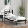vidaXL Cadre de lit sans matelas noir bois massif 100x200 cm