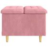 vidaXL Tabouret bouton avec coussin Rose 60 x 60 x 45 cm Velours