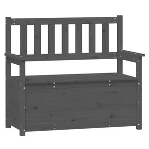 vidaXL Banc Gris 112,5x51,5x96,5 cm Bois de pin massif