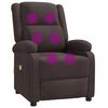 vidaXL Fauteuil de massage Marron fonc&eacute; Tissu