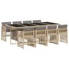 vidaXL Ensemble &agrave; manger de jardin et coussins 9 pcs m&eacute;lange beige