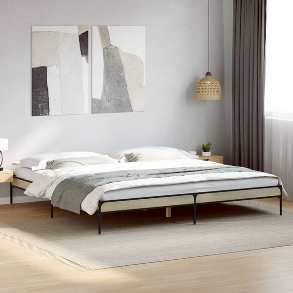 vidaXL Cadre de lit sans matelas ch&ecirc;ne sonoma 200x200 cm
