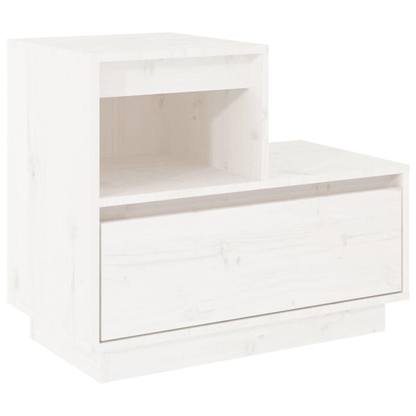 vidaXL Tables de chevet 2 pcs Blanc 60x34x51 cm Bois de pin solide
