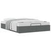 vidaXL Cadre de lit ottoman Gris fonc&eacute; Lit double classique Tissu