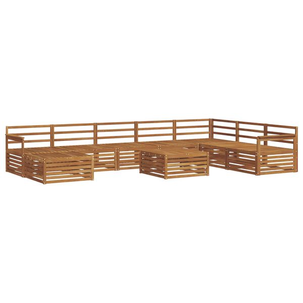 vidaXL Ensembles de canap&eacute;s 9 pcs Naturel Bois d'Acacia Massif