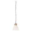 vidaXL Lampe suspendue industrielle Blanc Fer et bois solide 46 cm E27