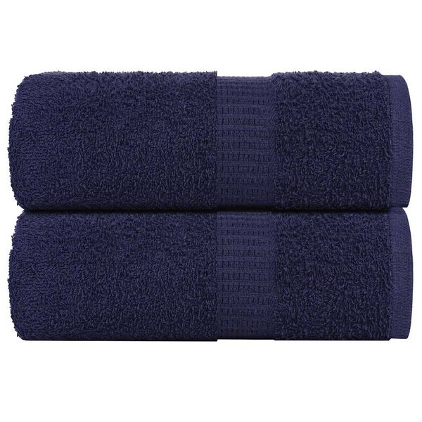 vidaXL Serviettes de toilette FROGN 2 pièces Bleu marine 30x30 cm 360 g/m²