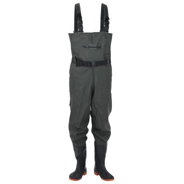 vidaXL Cuissardes avec bottes et ceinture vert foncé taille 38