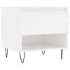 vidaXL Tables basses 2 pcs blanc brillant 50x46x50cm bois d'ing&eacute;nierie