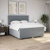 vidaXL Sommier &agrave; lattes de lit avec matelas Gris clair 200x200cm Tissu