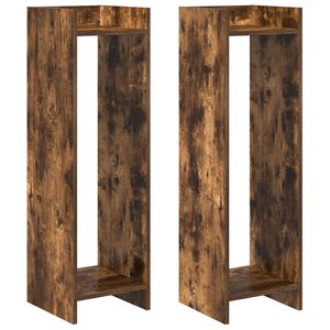 vidaXL Support de Plante Ch&ecirc;ne Fum&eacute; 30 x 30 x 100 cm Bois d&rsquo;ing&eacute;nierie