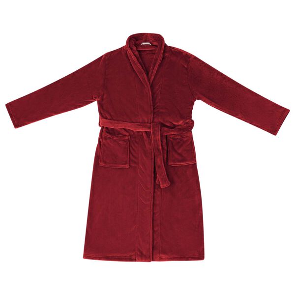 vidaXL Robe de bain sans capuche Rouge Bordeaux m Flanelle