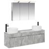 vidaXL Ensemble d'armoire de salle de bain 4 pcs Gris b&eacute;ton
