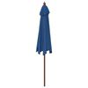 vidaXL Parasol de jardin avec m&acirc;t en bois bleu azur&eacute; 299x240 cm