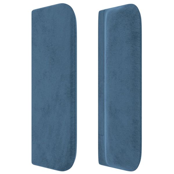 vidaXL T&ecirc;te de lit avec oreilles Bleu fonc&eacute; 93x16x78/88 cm Velours