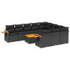vidaXL Salon de jardin 11 pcs avec coussins noir r&eacute;sine tress&eacute;e