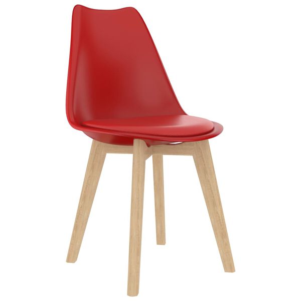 vidaXL Chaises à manger lot de 2 rouge plastique