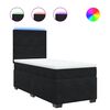 vidaXL Sommier &agrave; lattes de lit avec matelas Noir 100x200 cm Velours