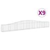 vidaXL Paniers &agrave; gabions arqu&eacute;s 9 pcs 400x30x40/60 cm Fer galvanis&eacute;