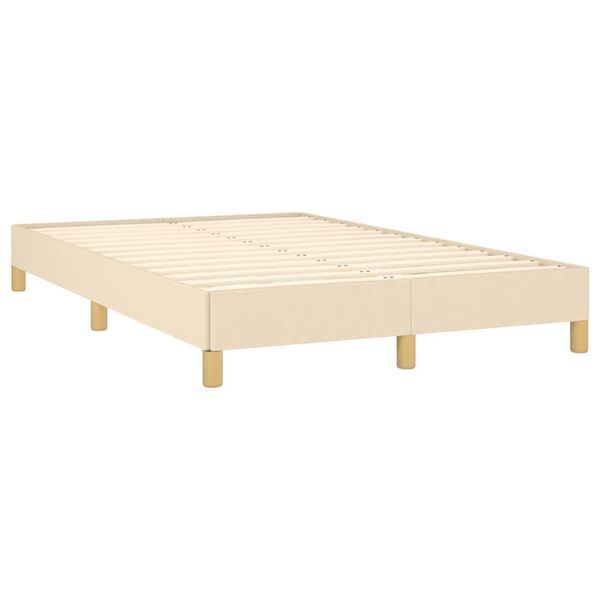 vidaXL Sommier &agrave; lattes de lit avec matelas cr&egrave;me 120x190 cm tissu