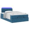 vidaXL Lit ottoman avec matelas et LED bleu fonc&eacute; 90x200cm velours