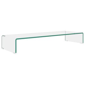 vidaXL Meuble TV/pour moniteur 90x30x13 cm verre transparent