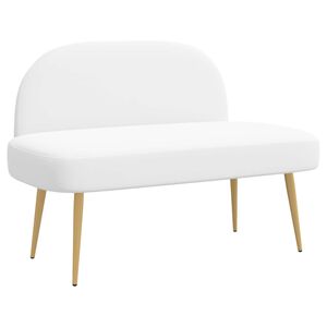 vidaXL Banc rembourr&eacute; avec dossier Blanc 110 x 60 x 76 cm