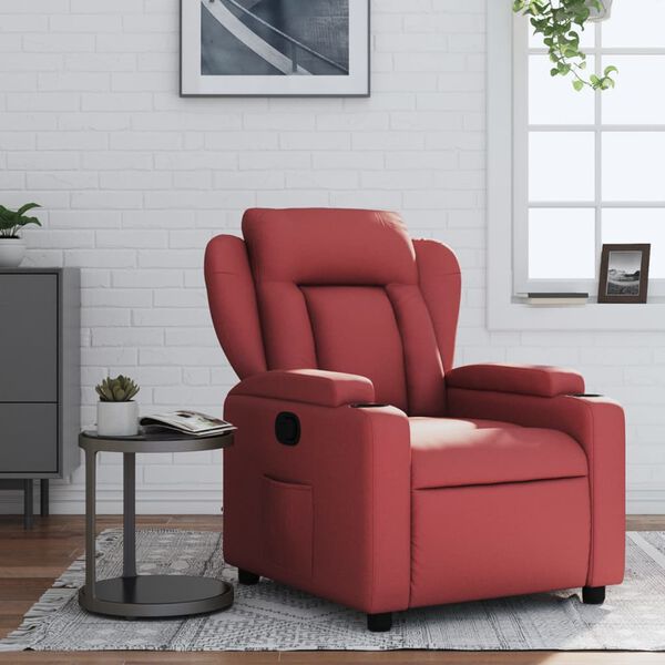 vidaXL Fauteuil inclinable Rouge bordeaux Similicuir