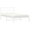 vidaXL Cadre de lit m&eacute;tal sans matelas et pied de lit blanc 107x203 cm