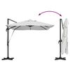 vidaXL Parasol Roma à Bras Déporté Beige et Noir 352 x 251 x 265 cm