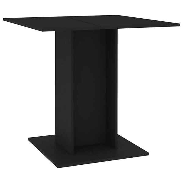 vidaXL Table &agrave; manger Noir 80x80x75 cm bois d'ing&eacute;nierie