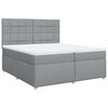 vidaXL Sommier &agrave; lattes de lit avec matelas Gris clair 200x200cm Tissu