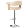 vidaXL Tabourets de bar lot de 2 cr&egrave;me bois courb&eacute; et similicuir