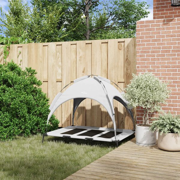 vidaXL Lit pour Chien Gris Argent&eacute; 122 x 93 x 106,5 cm Acier