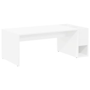 vidaXL Table basse Blanc 101,5 x 50 x 37 cm Bois d'ing&eacute;nierie