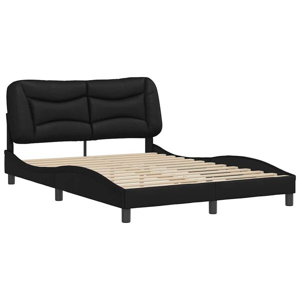 vidaXL Cadre de lit sans matelas Hvar noir 140x200 cm similicuir