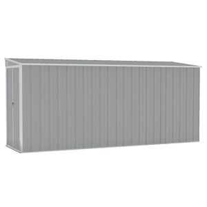 vidaXL Abri de jardin mural Gris 118x382x178 cm Acier galvanis&eacute;