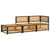 vidaXL Salon de jardin avec coussins 3 pcs bois massif d'acacia