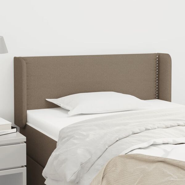 vidaXL T&ecirc;te de lit avec oreilles Taupe 93x16x78/88 cm Tissu