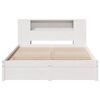 vidaXL Lit biblioth&egrave;que sans matelas blanc 140x190 cm bois pin massif