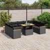 vidaXL Salon de jardin 10 pcs avec coussins noir r&eacute;sine tress&eacute;e