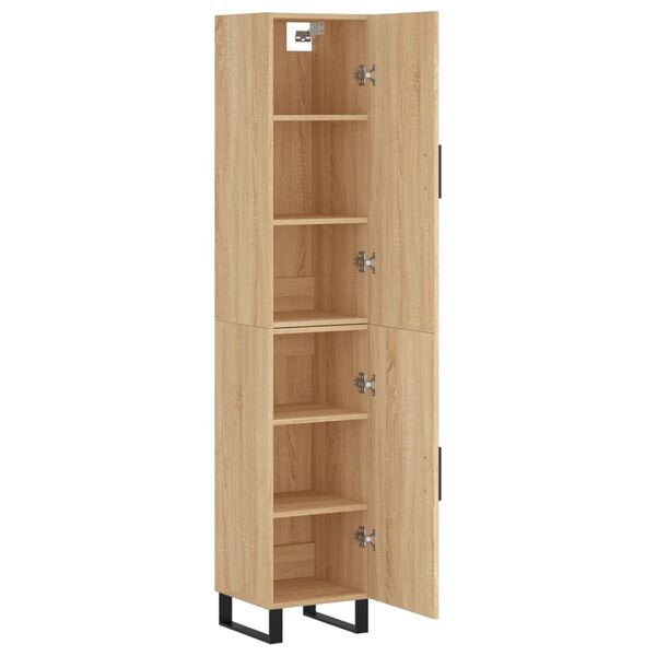 vidaXL Buffet haut Ch&ecirc;ne sonoma 34,5x34x180 cm Bois d'ing&eacute;nierie