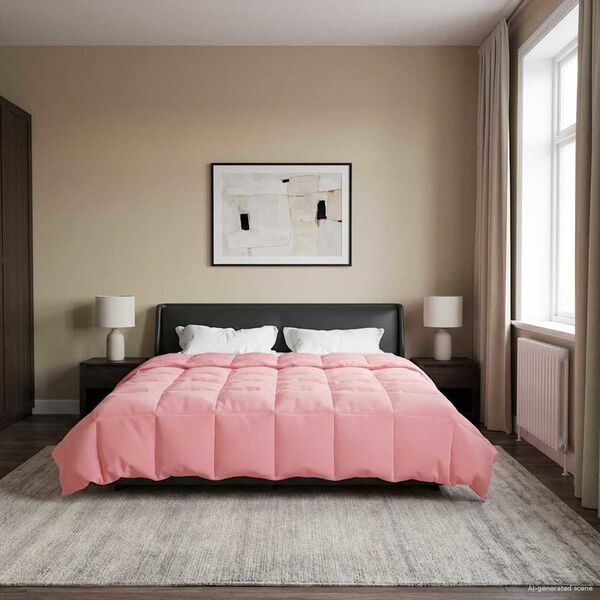 vidaXL Duvet d'hiver Matelass&eacute; Rose 200 x 220 cm Microfibre