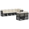 vidaXL Ensemble de canap&eacute; de jardin 8 pc Noir polyrotin