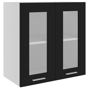 vidaXL Vitrine suspendue "Lyon" Noir 60 x 31 x 60 cm Bois d'ing&eacute;nierie