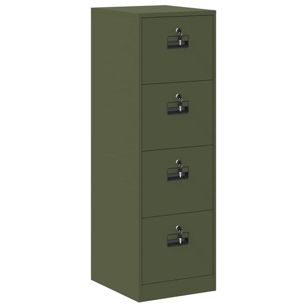 vidaXL Cabinet de Dossier 2 pcs Vert olive 44 x 50 x 139 cm