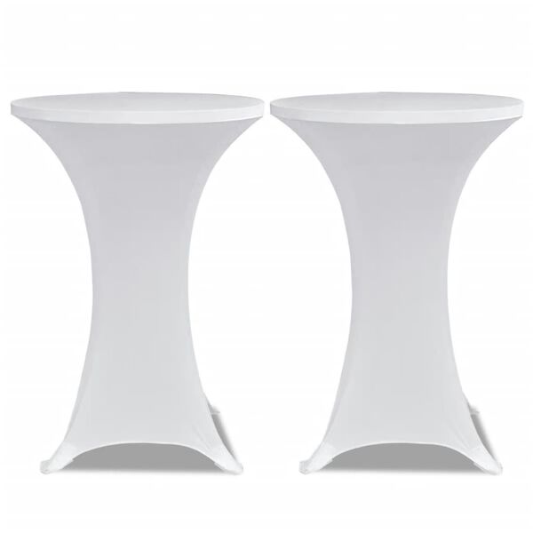 vidaXL Housses &eacute;lastiques de table &Oslash; 80 cm Blanc 4 pcs