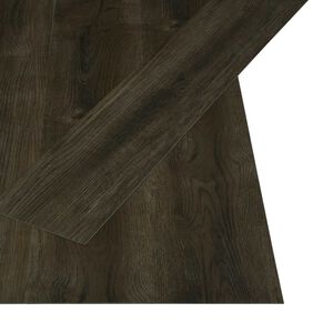 vidaXL Planches de Sol Autocollantes 32 pcs Marron fonc&eacute; 4,46 m&sup2; PVC