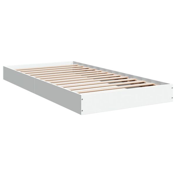vidaXL Cadre de lit sans matelas blanc 90x190 cm bois d'ing&eacute;nierie